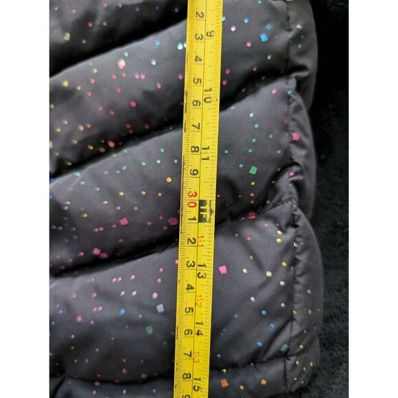 Eddie Bauer Kids Toddler Girls Classic Down Jacket Black Pink Sparkly Rainbow 4T - Picture 5 of 12